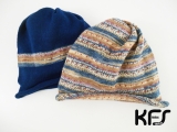 腹巻帽子 KFS179 キャラメル×単色 藍(ライン入り)
