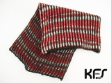 イギリスゴム編みの腹巻帽子 KFS137 気仙沼”テントウムシ”×単色チャコール