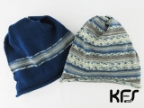 腹巻帽子 KFS119 おじいちゃんの笑顔×単色藍(ライン入り)