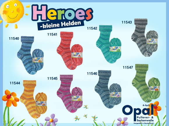 [11540]Opal ヒーローズ 全8色セット(4本撚り)